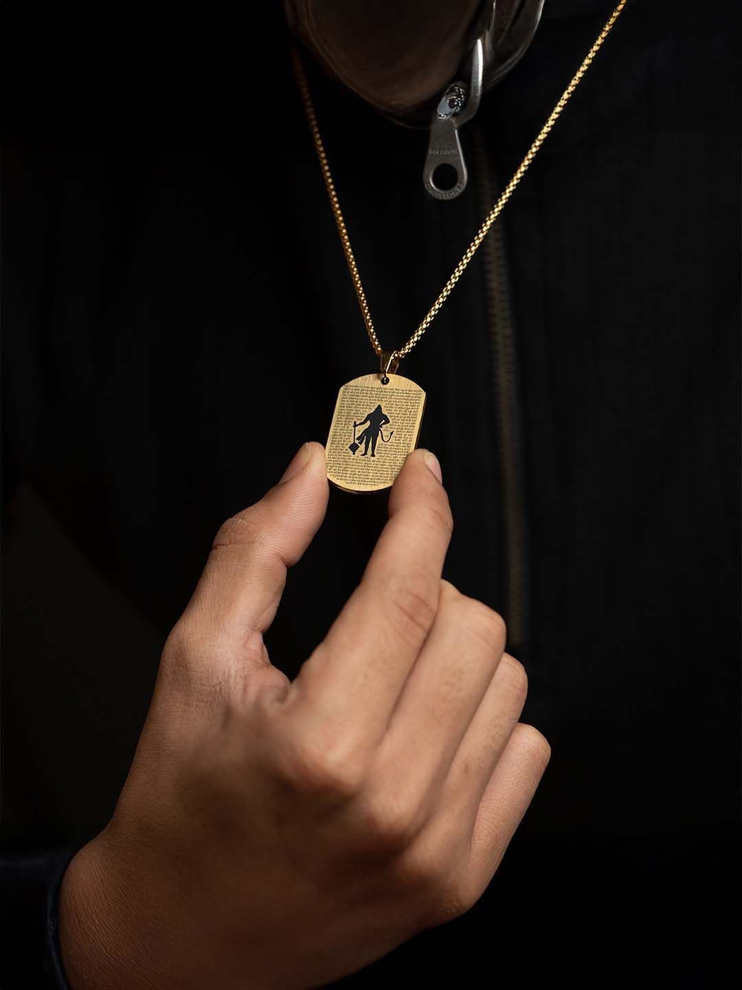 Mesmerize Men Stainless Steel Gold-Plated Pendant With Chain - view 1