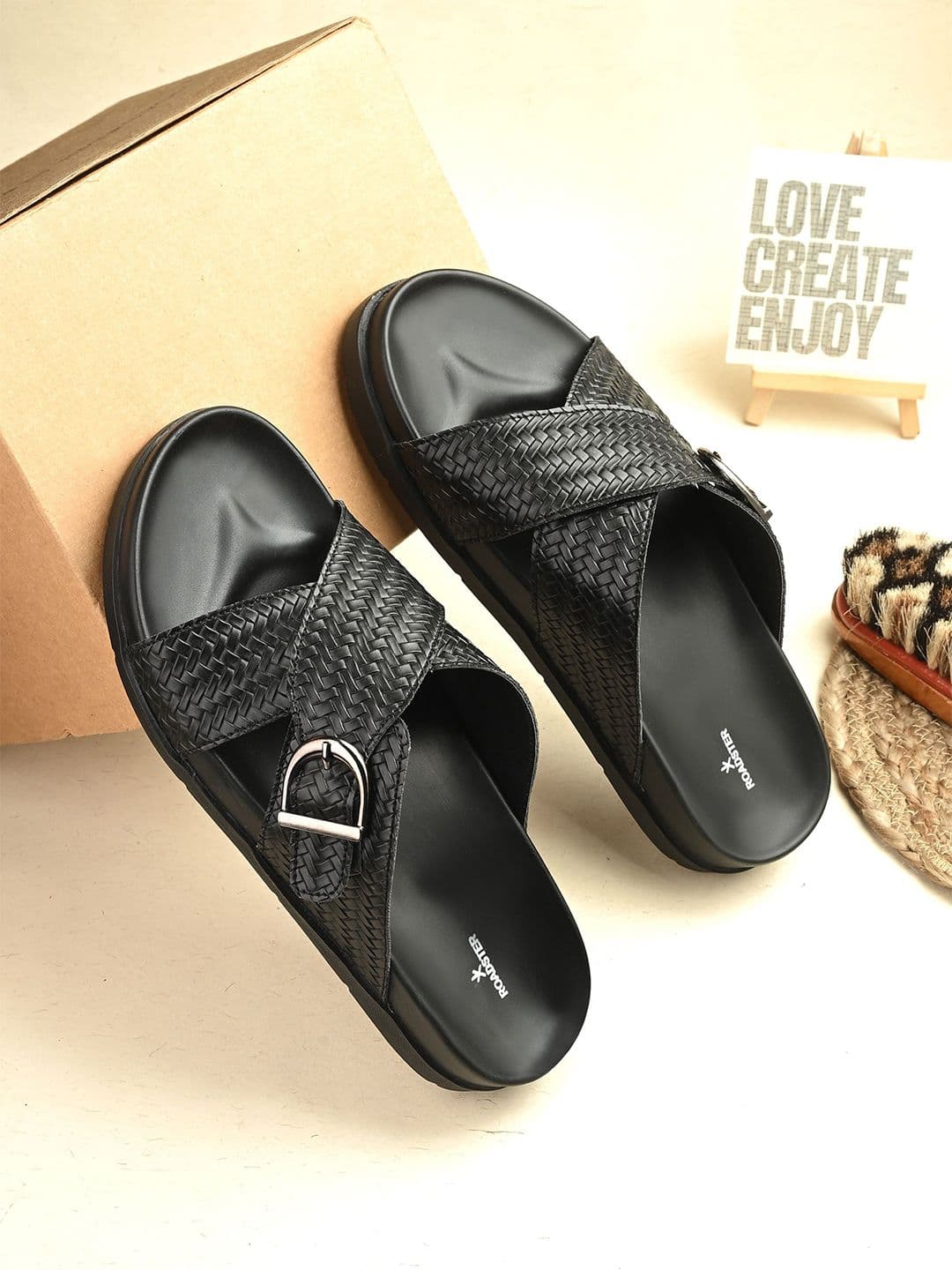 The Roadster Lifestyle Co. Men Faux Leather Comfortable Casual Slip On Sandals - view 1