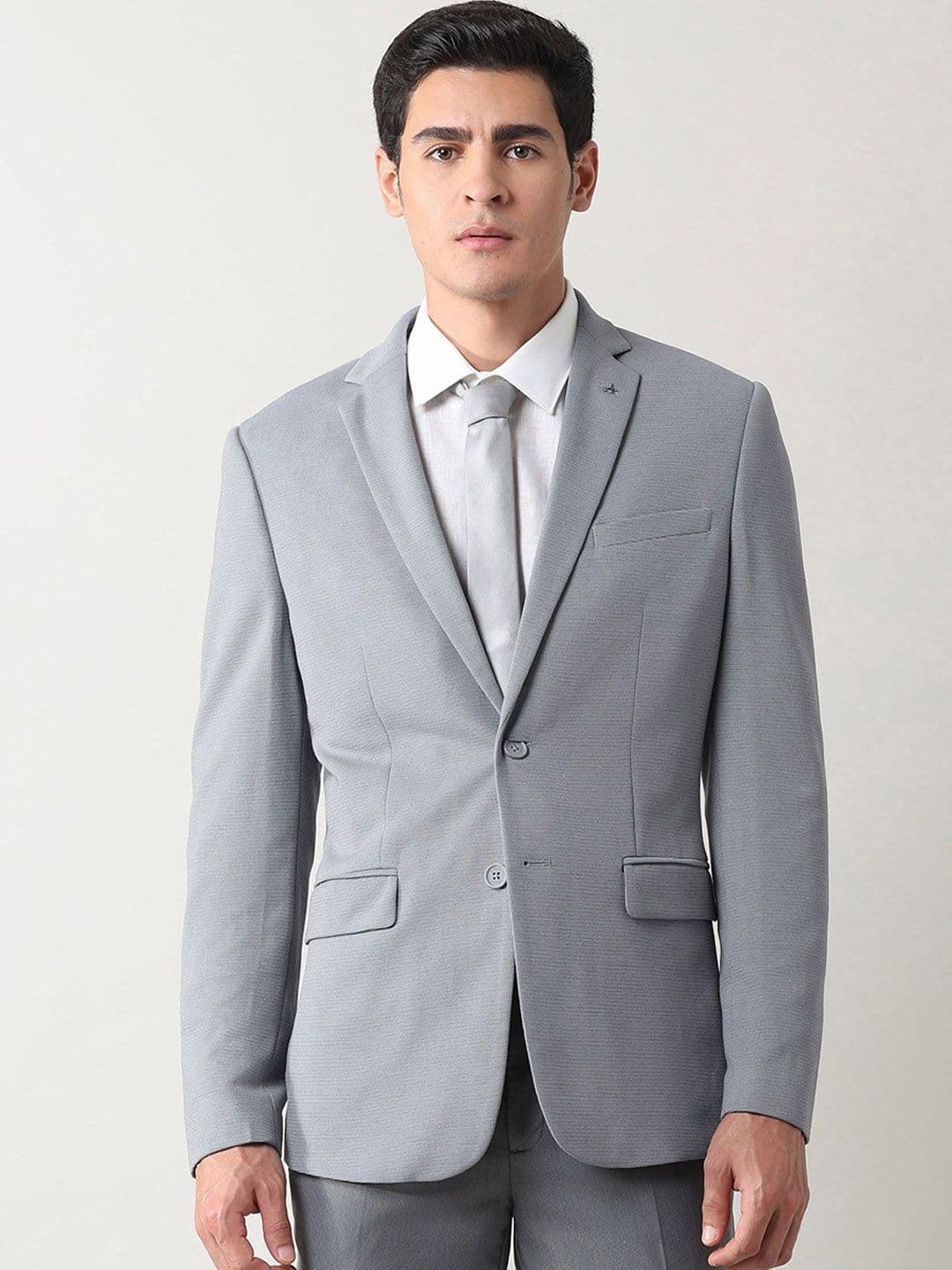 Arrow Textured Slim-Fit Single Breasted Blazer - view 1