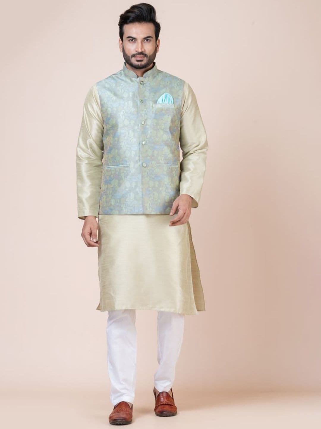 Nawaz's Kurta Mandarin Collar Nehru Jacket - view 1