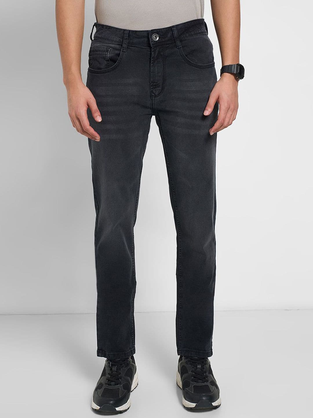 SF JEANS by Pantaloons Men Slim Fit Mid-Rise Clean Look Light Fade Non Stretchable Jeans - view 1