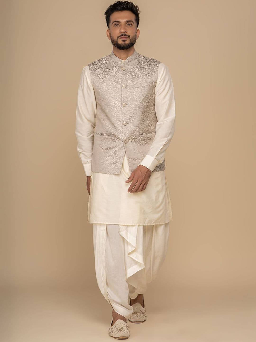 Neumen Mandarin Collar Nehru Jacket - view 1