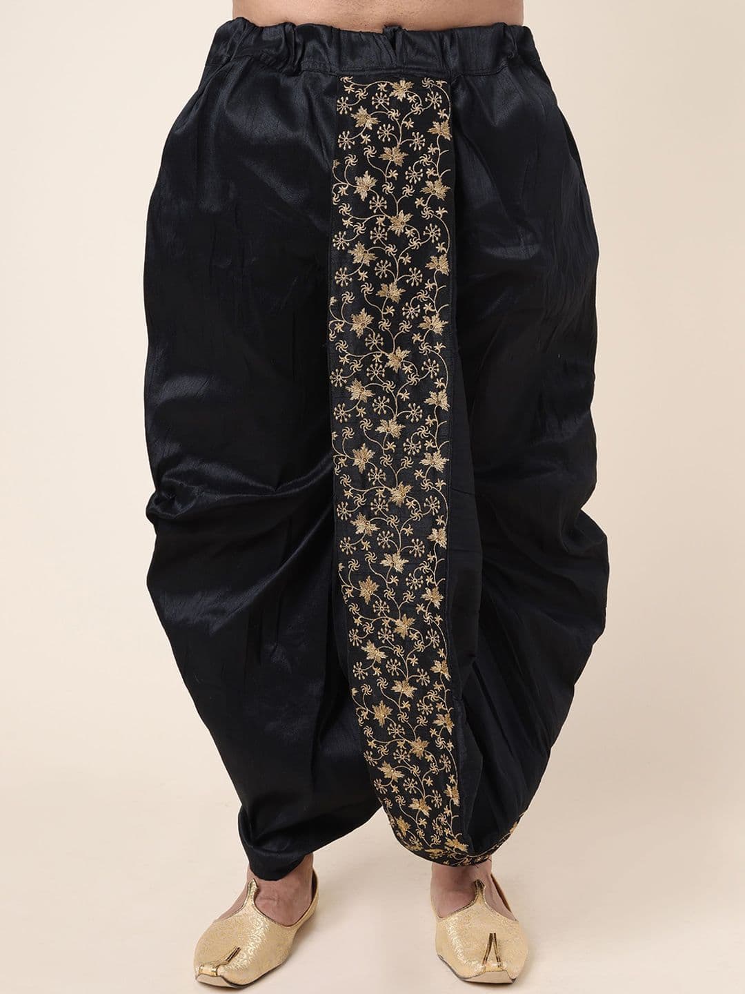 W & G Men Silk Embroidered Dhoti Pants - view 1