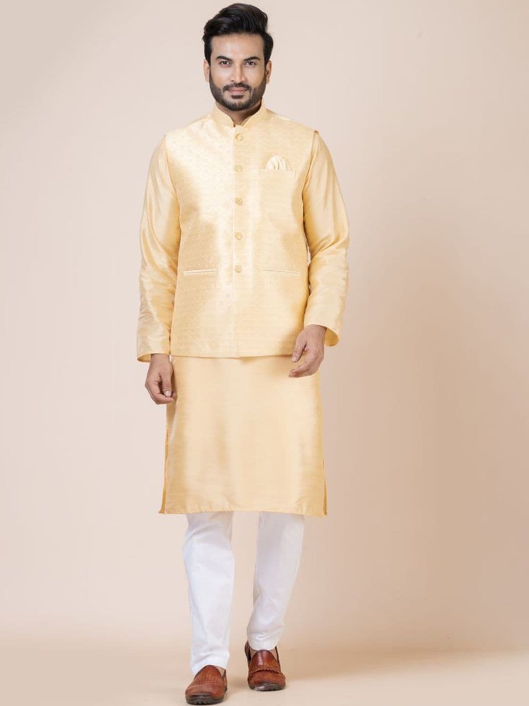 Nawaz's Kurta Mandarin Collar Nehru Jacket - view 1