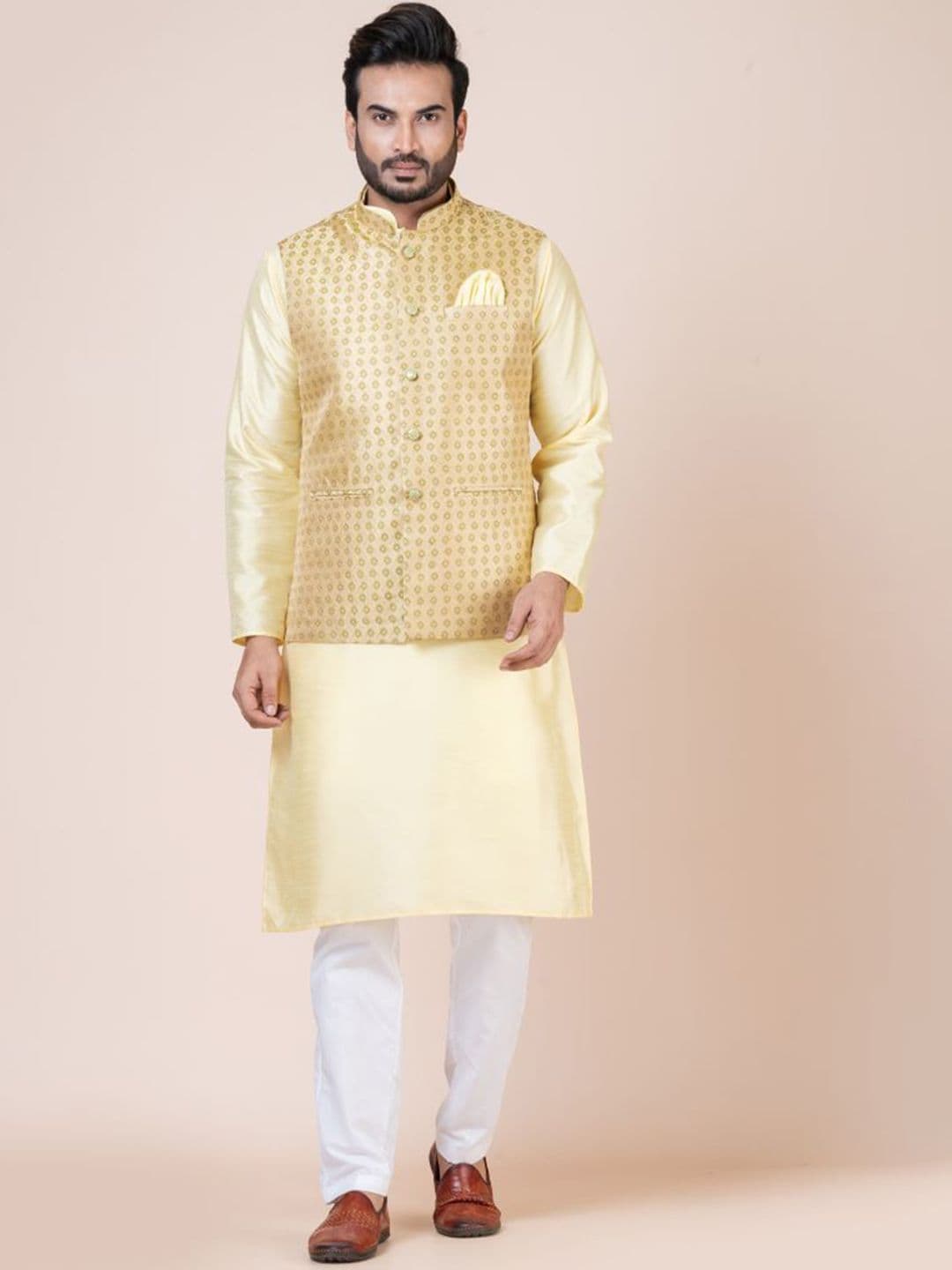 Nawaz's Kurta Men Printed Woven Nehru Jacket - view 1