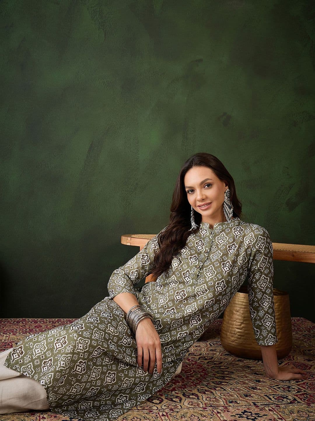 Sangria Ethnic Motifs Printed Straight Kurta - view 1