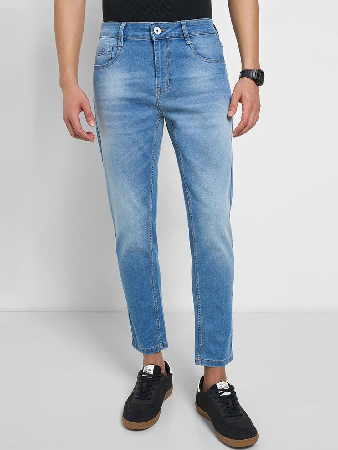 SF JEANS by Pantaloons Men Slim Fit Mid-Rise Clean Look Heavy Fade Non Stretchable Jeans - view 1