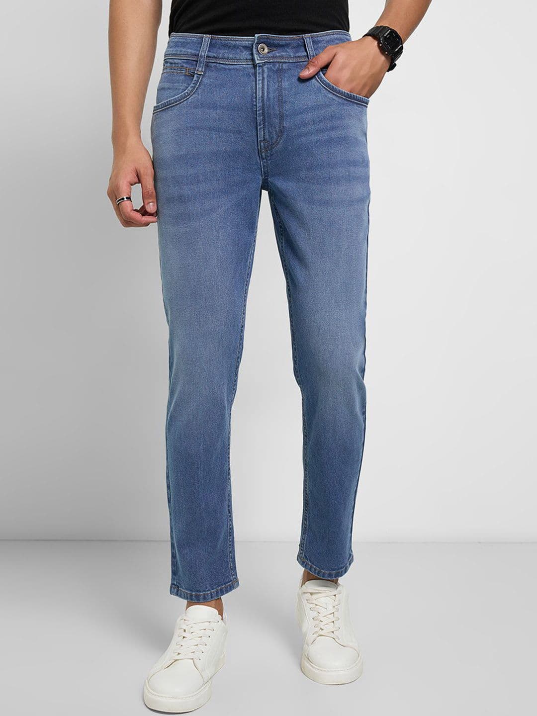SF JEANS by Pantaloons Men Slim Fit Mid-Rise Light Fade Jeans - view 1