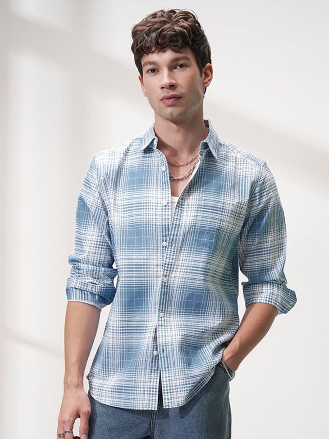 HIGHLANDER Men Comfort Opaque Checked Casual Regular Fit Shirt - view 1