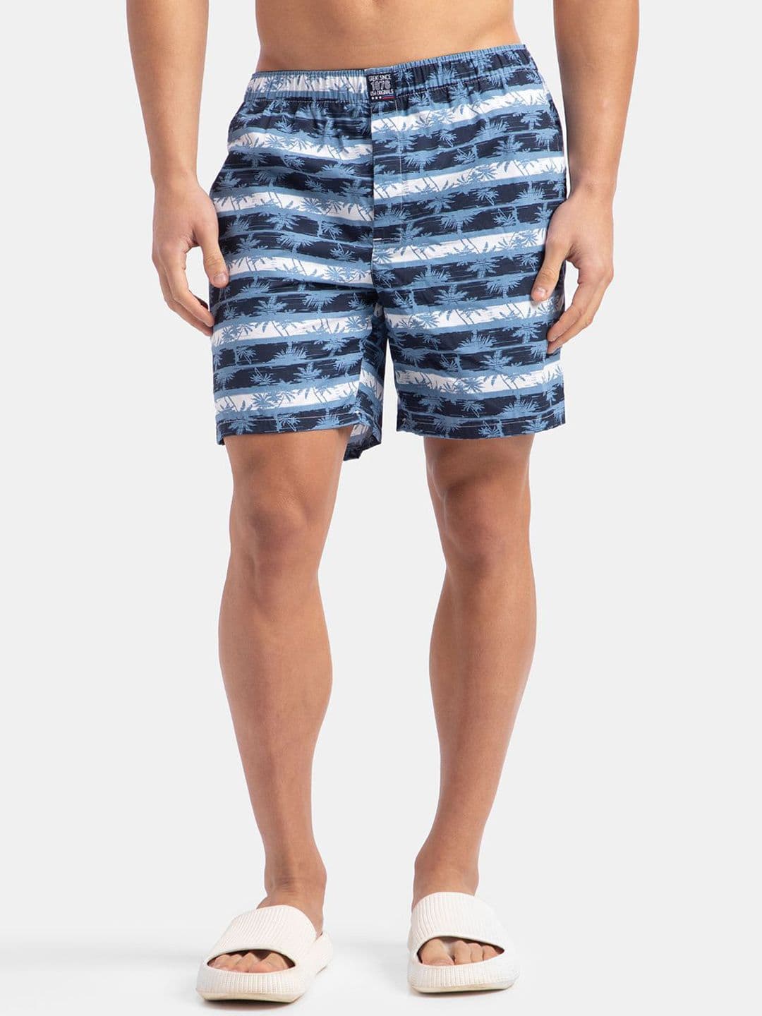 Jockey Super Combed Mercerized Cotton Woven Printed Boxer with Side Pockets-US57 - view 1