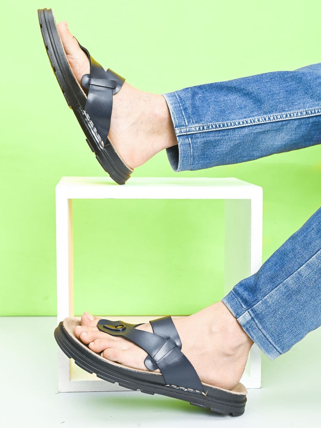 Killer Men Ethnic Leather Comfort Sandals - view 1
