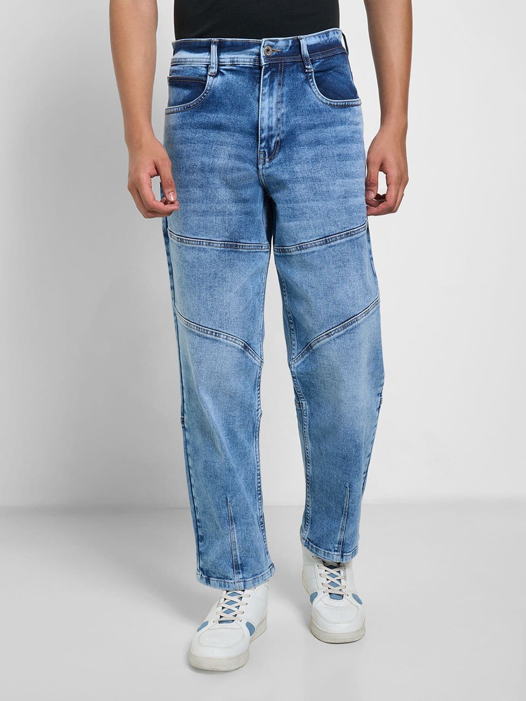 SF JEANS by Pantaloons Men Relaxed Fit Mid Rise Heavy Fade Jeans - view 1