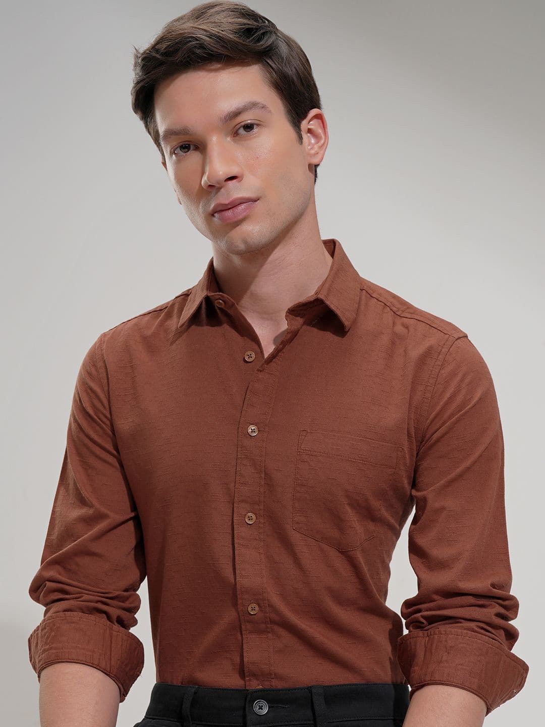 HIGHLANDER Men Comfort Slim Fit Opaque Casual Shirt - view 1