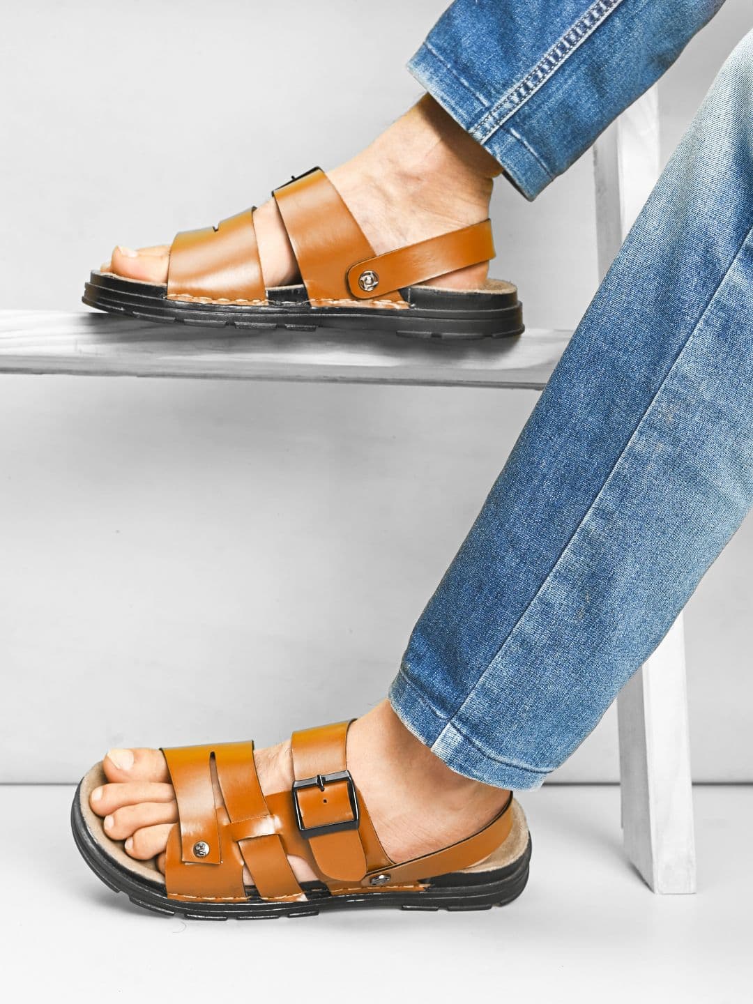 Killer Men Ethnic Leather Comfort Sandals - view 1