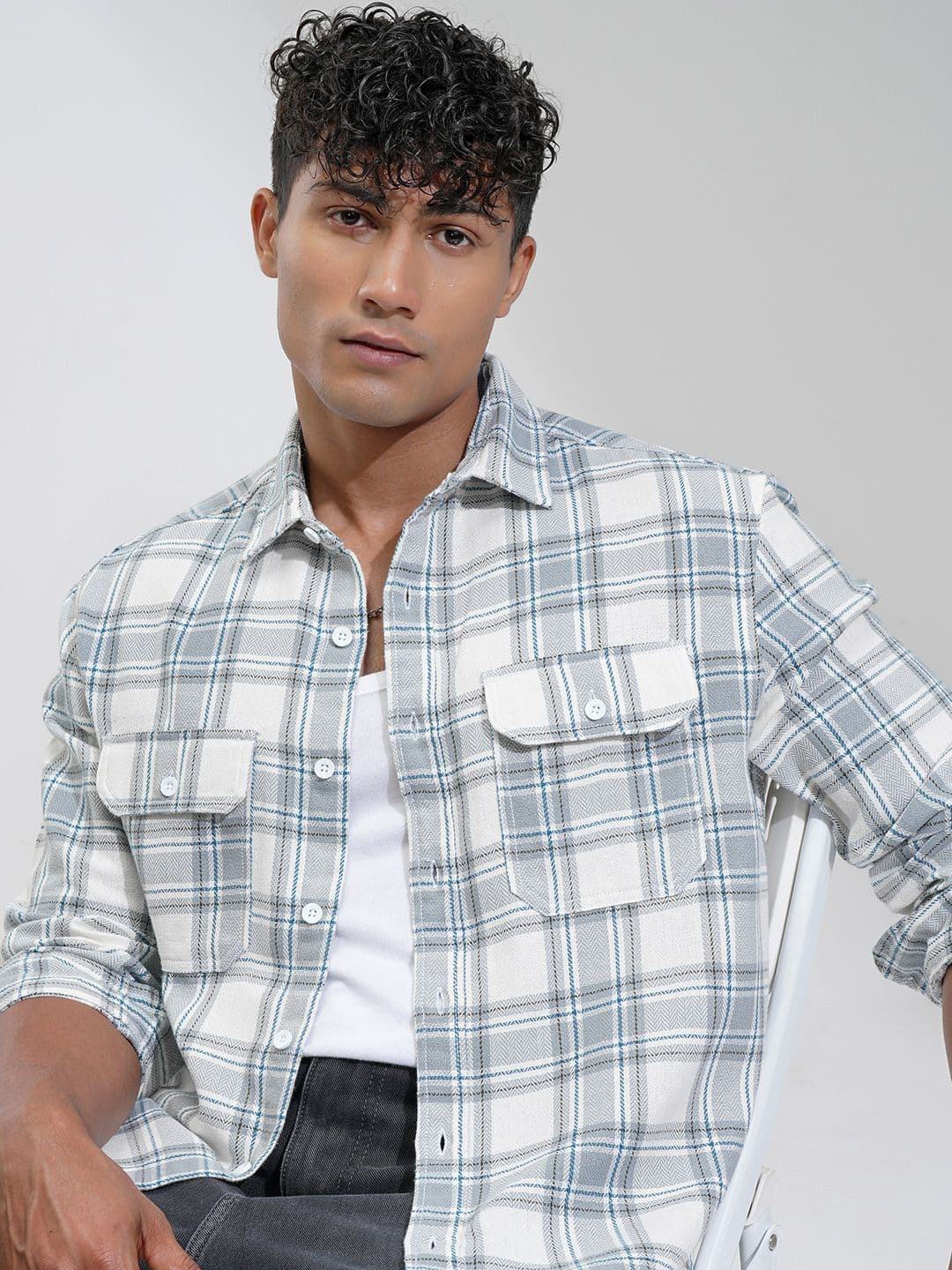 HIGHLANDER Men Comfort Opaque Checked Casual Oversized Shirt - view 1