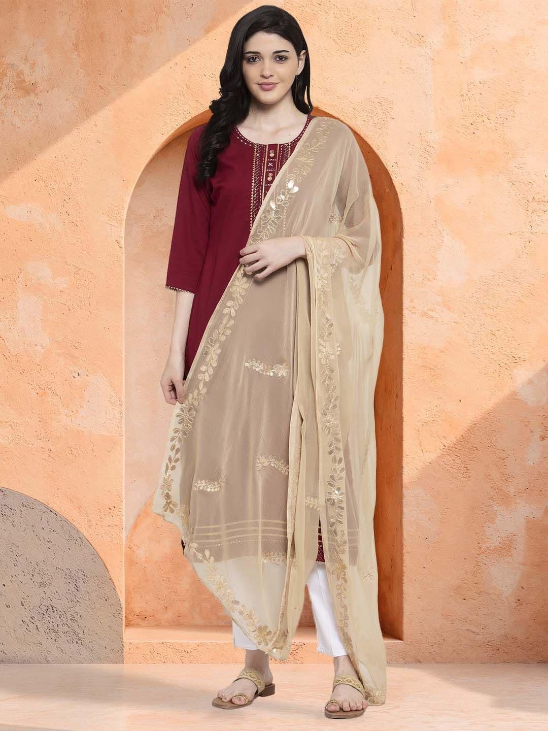 Moda Rapido Embroidered Dupatta with Gotta Patti - view 1
