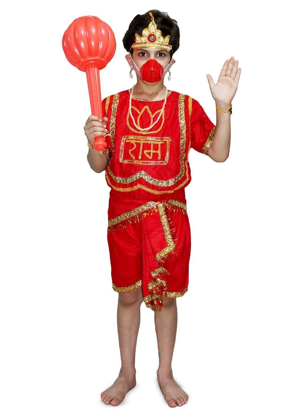 Kaku Fancy dresses Boys Top With Dhoti Pants Hanuman Ji Costume