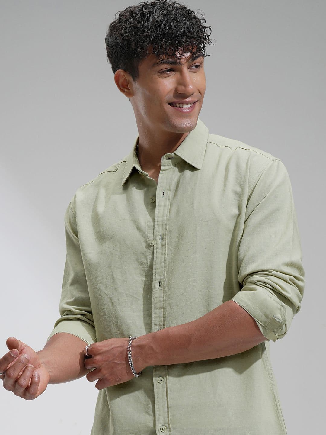 Highlander Men Cotton Linen Casual Relaxed Fit Shirt - view 1