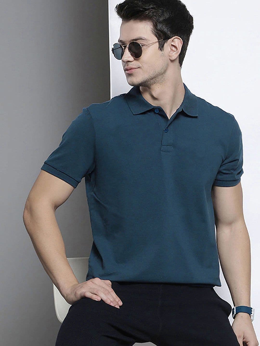 SZN Men Regular Fit Polo Collar T-shirt - view 1
