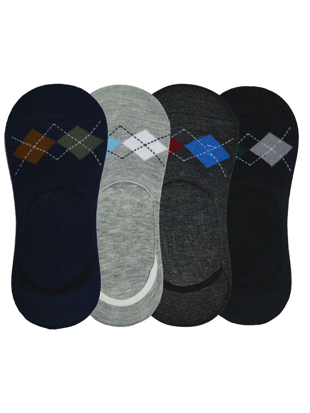 BAESD Men Pack Of 4 Checked Shoe Liner Socks - view 1
