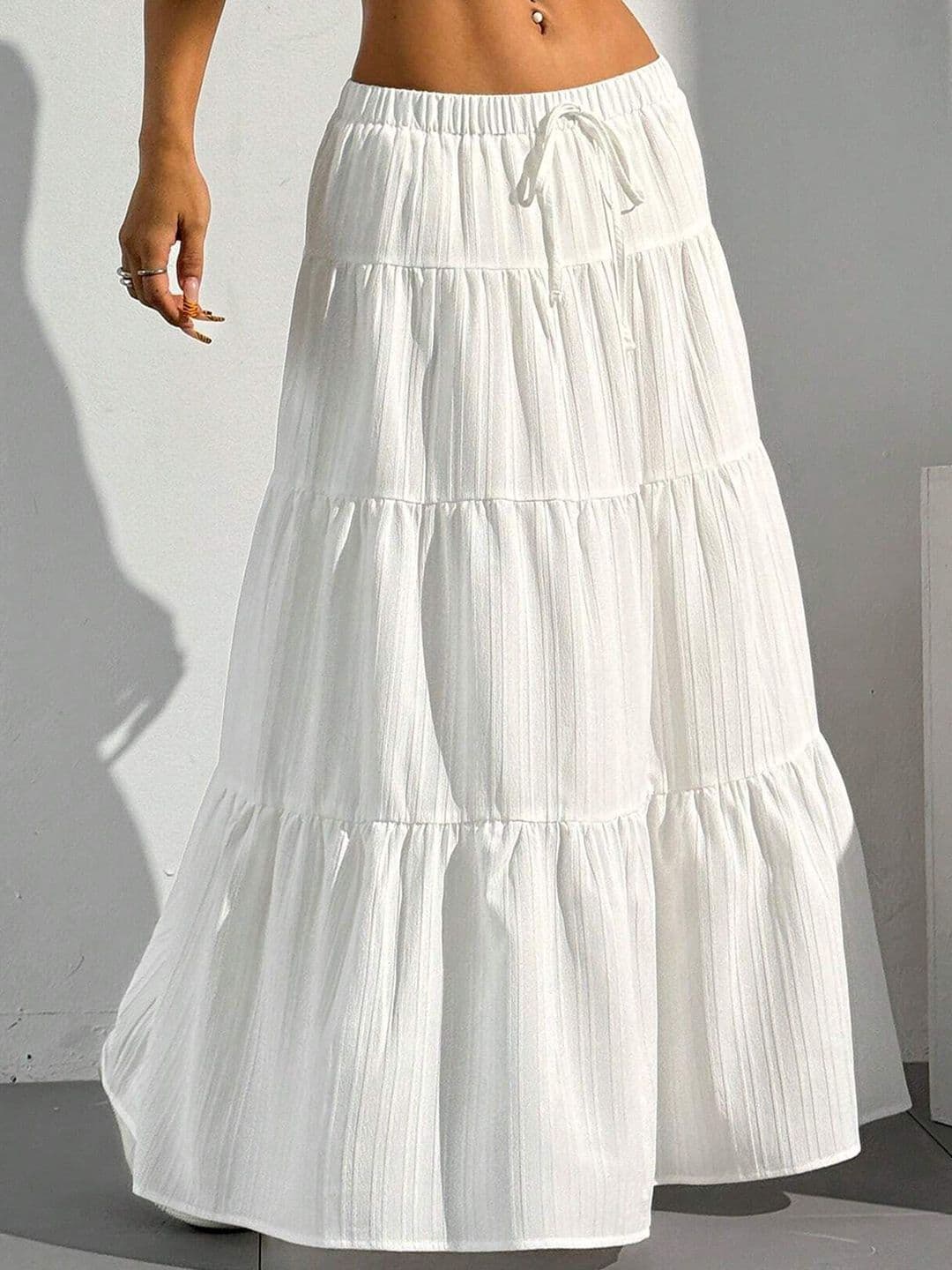 FLOWERVELLY Gathered Flared Maxi Skirt - view 1