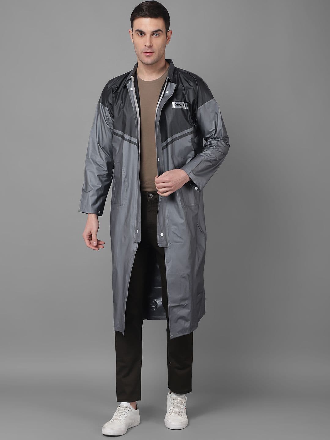Dollar Colour-Blocked Full Sleeve Hooded Rain Jacket