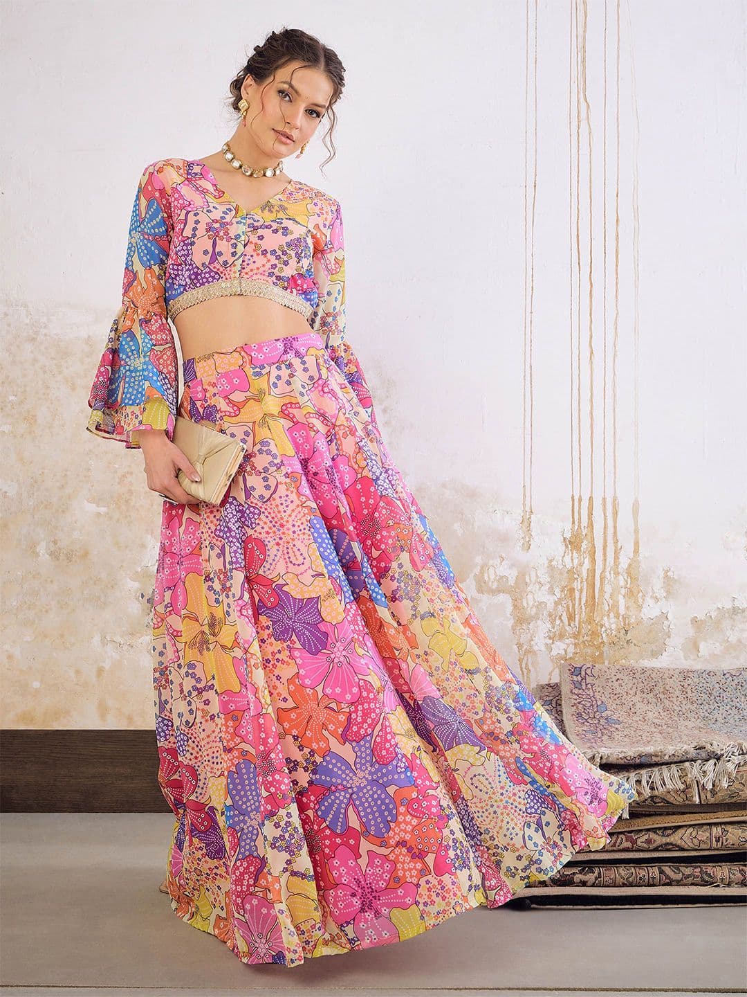 Shae by SASSAFRAS Floral Printed Ready to Wear Lehenga & Blouse - view 1