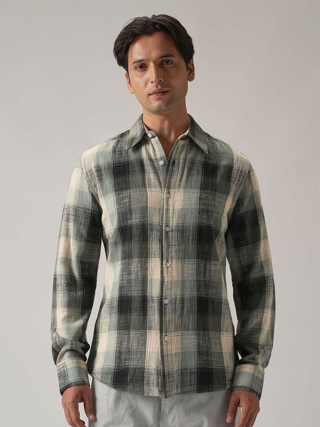 Banana Club Men Classic Slim Fit Tartan Checks Opaque Checked Casual Shirt - view 1