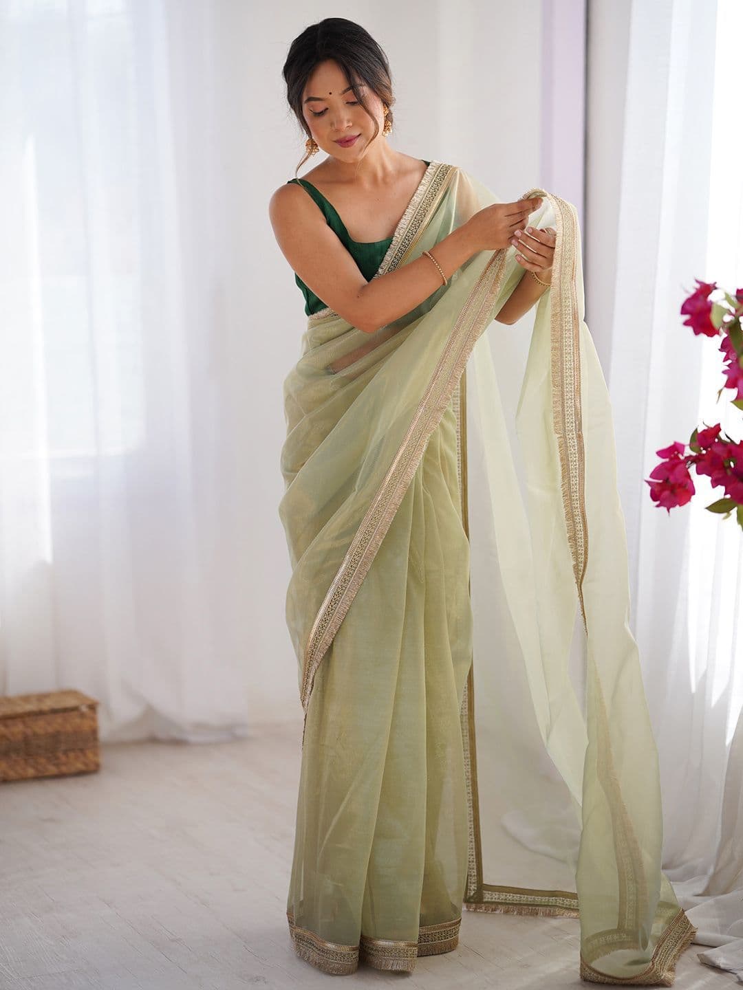 Saree mall Women Net Embellished Party Wear Saree - view 1