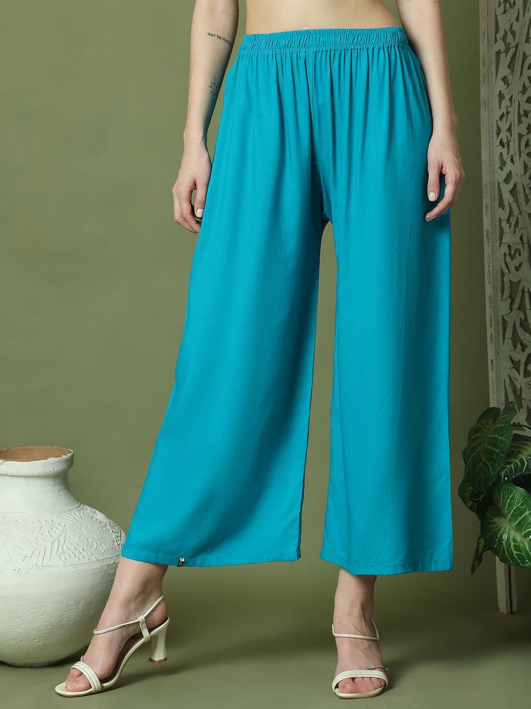 TAG 7 Women Flared Ethnic Palazzos - view 1