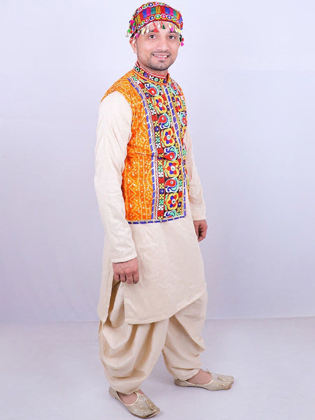 AGLARE Men Floral Open Front Jacket With Patchwork - view 1