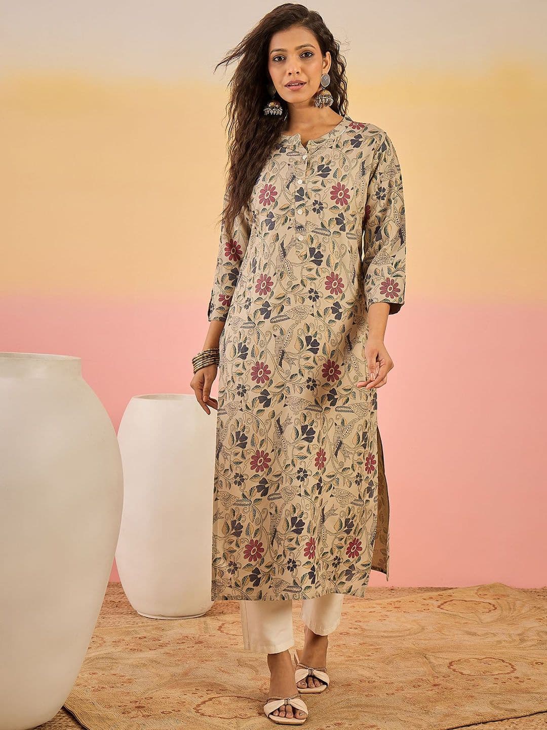 Sangria Printed A-Line Kurta - view 1