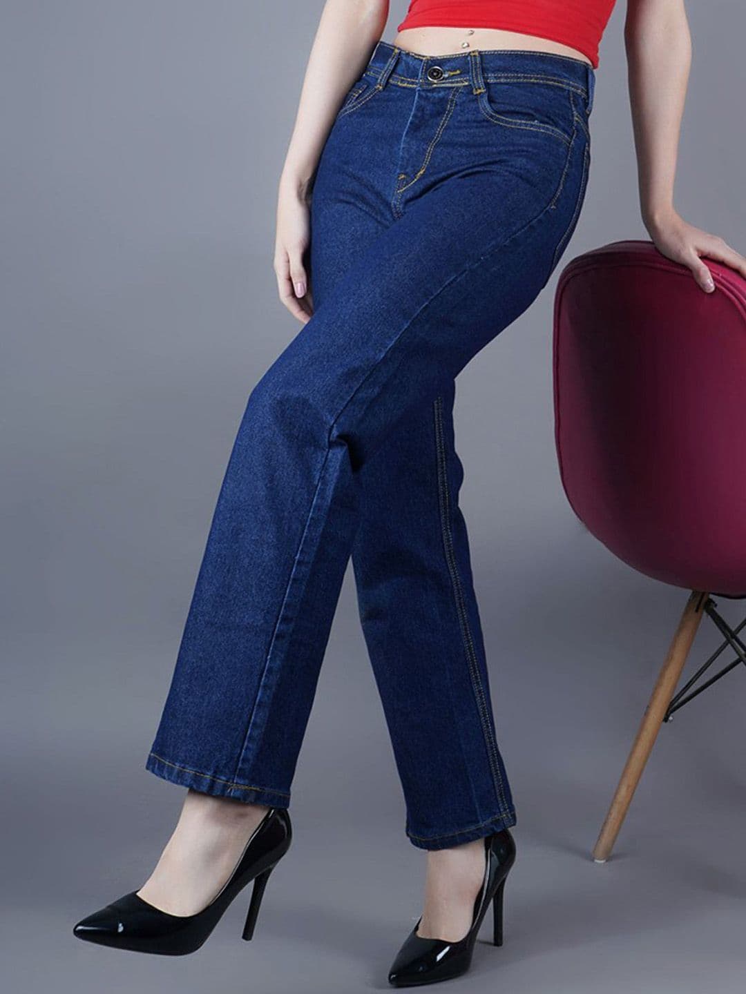 Metronaut Women Classic Regular Fit Mid-Rise Low Distress Jeans - view 1