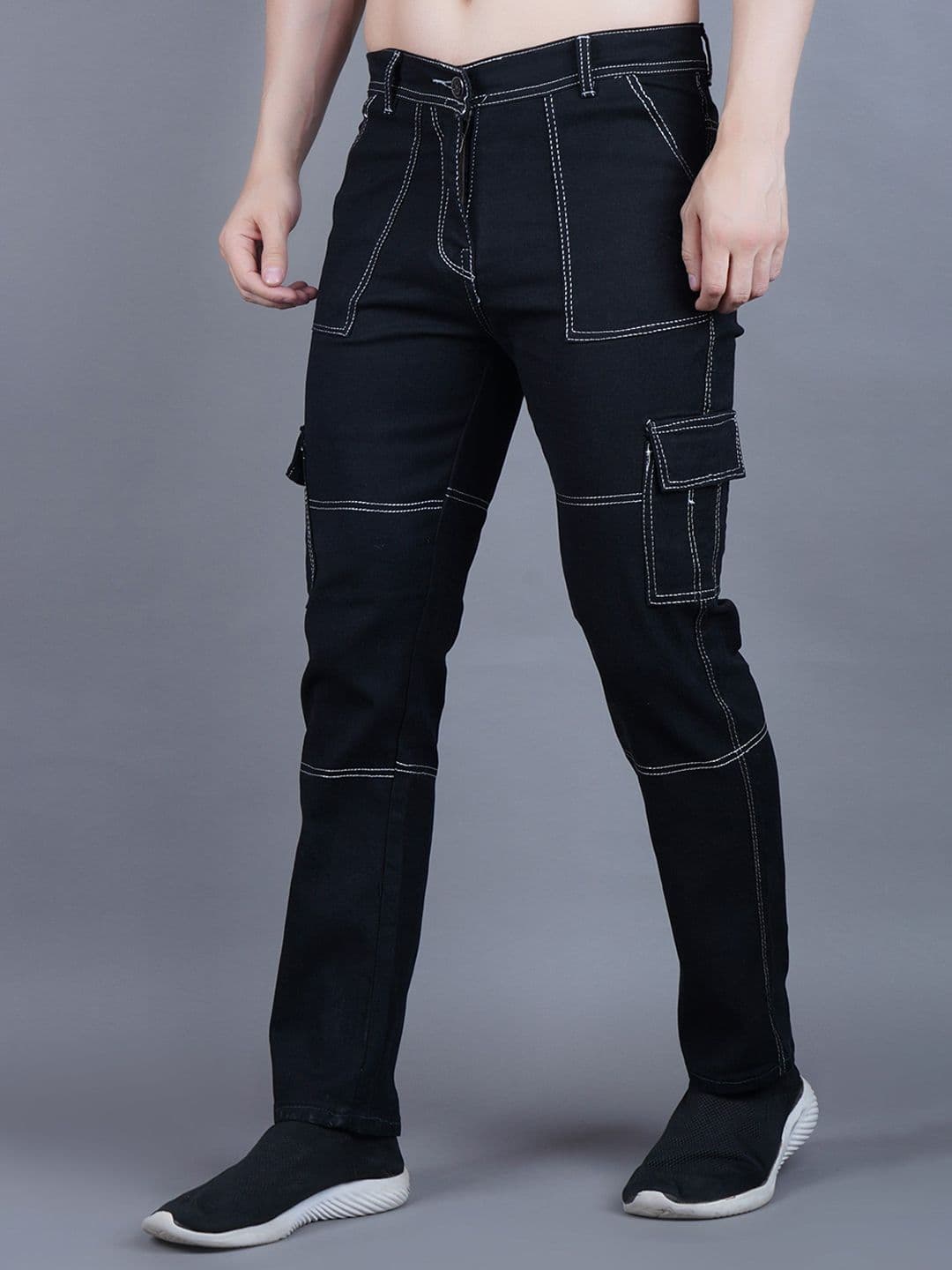 SZN Men Classic Mid-Rise Straight Fit Clean Look Cargo Styles Jeans - view 1
