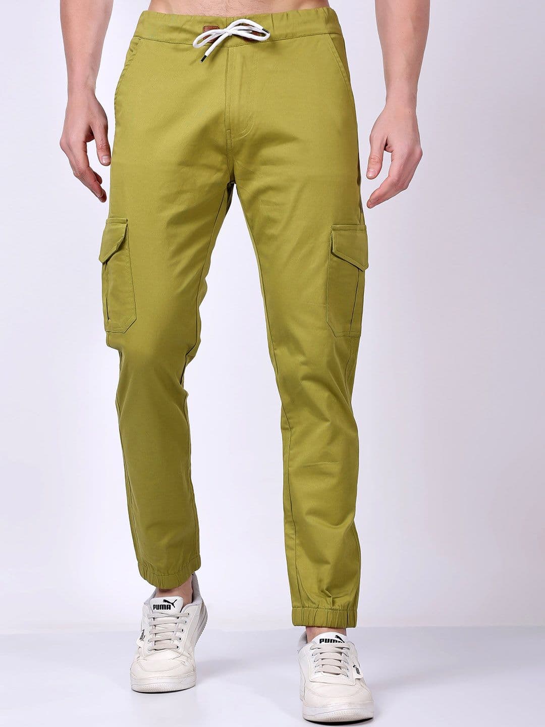 ZAYSH Men Jogger Fit Mid-Rise Green Cargo Pants - view 1