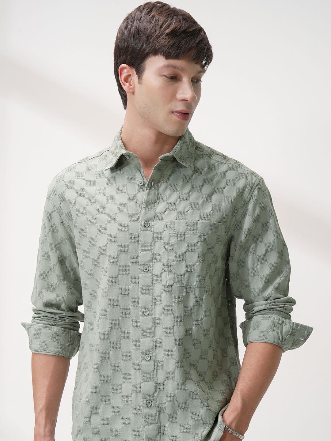 HIGHLANDER Men Comfort Opaque Checked Regular Fit Shirt - view 1