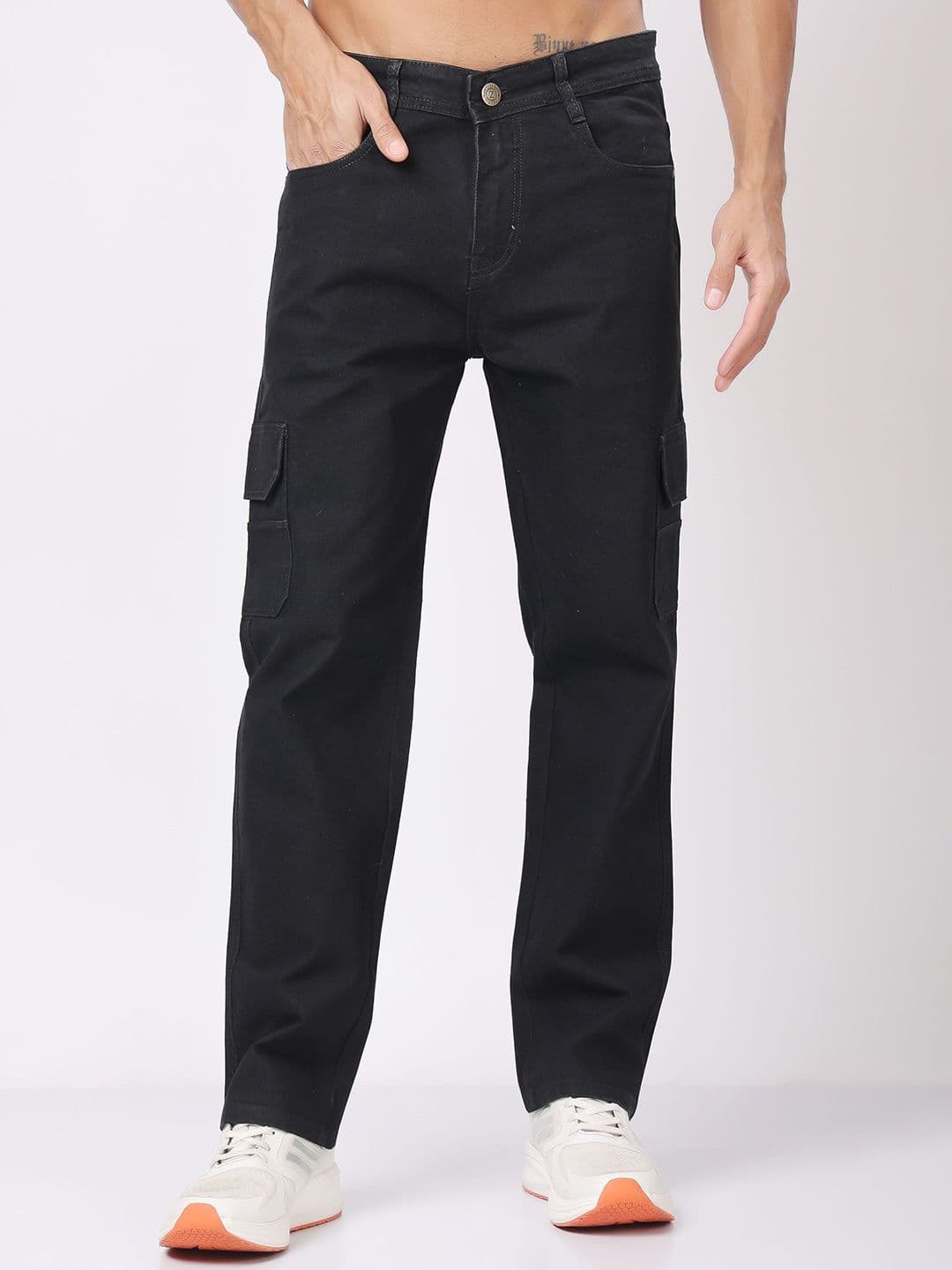 ZAYSH Men Regular Fit Mid-Rise Light Fade Cargo Styles Jeans - view 1