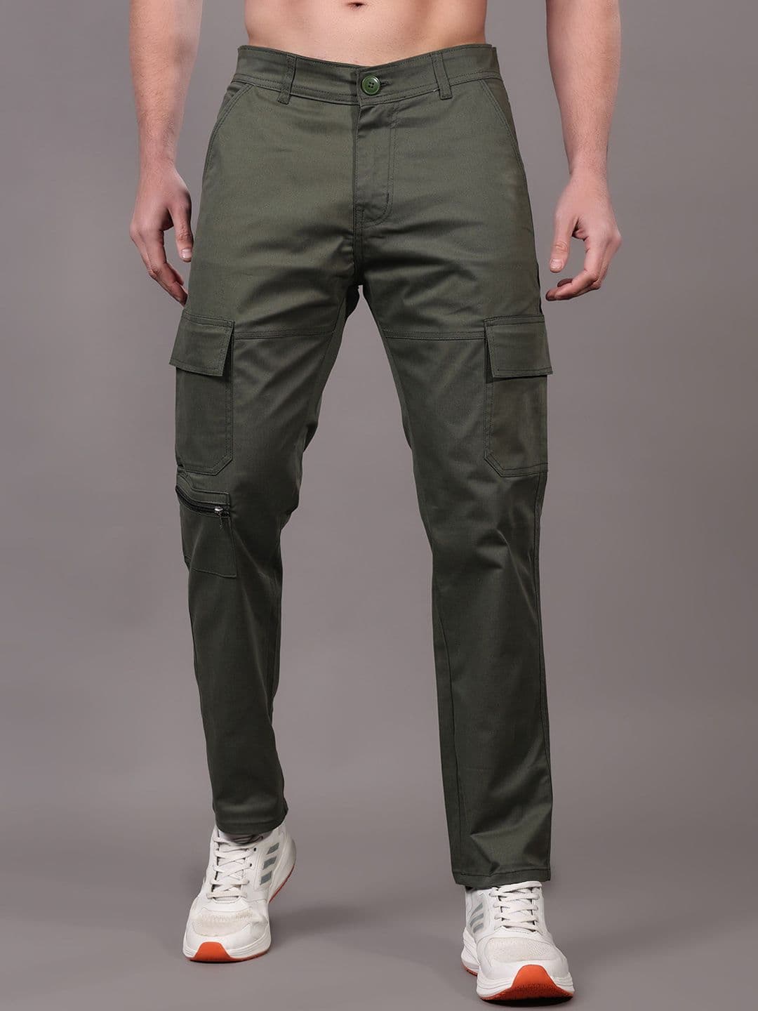 ZAYSH Men Regular Fit Mid-Rise Light Fade Cargo Styles Jeans - view 1