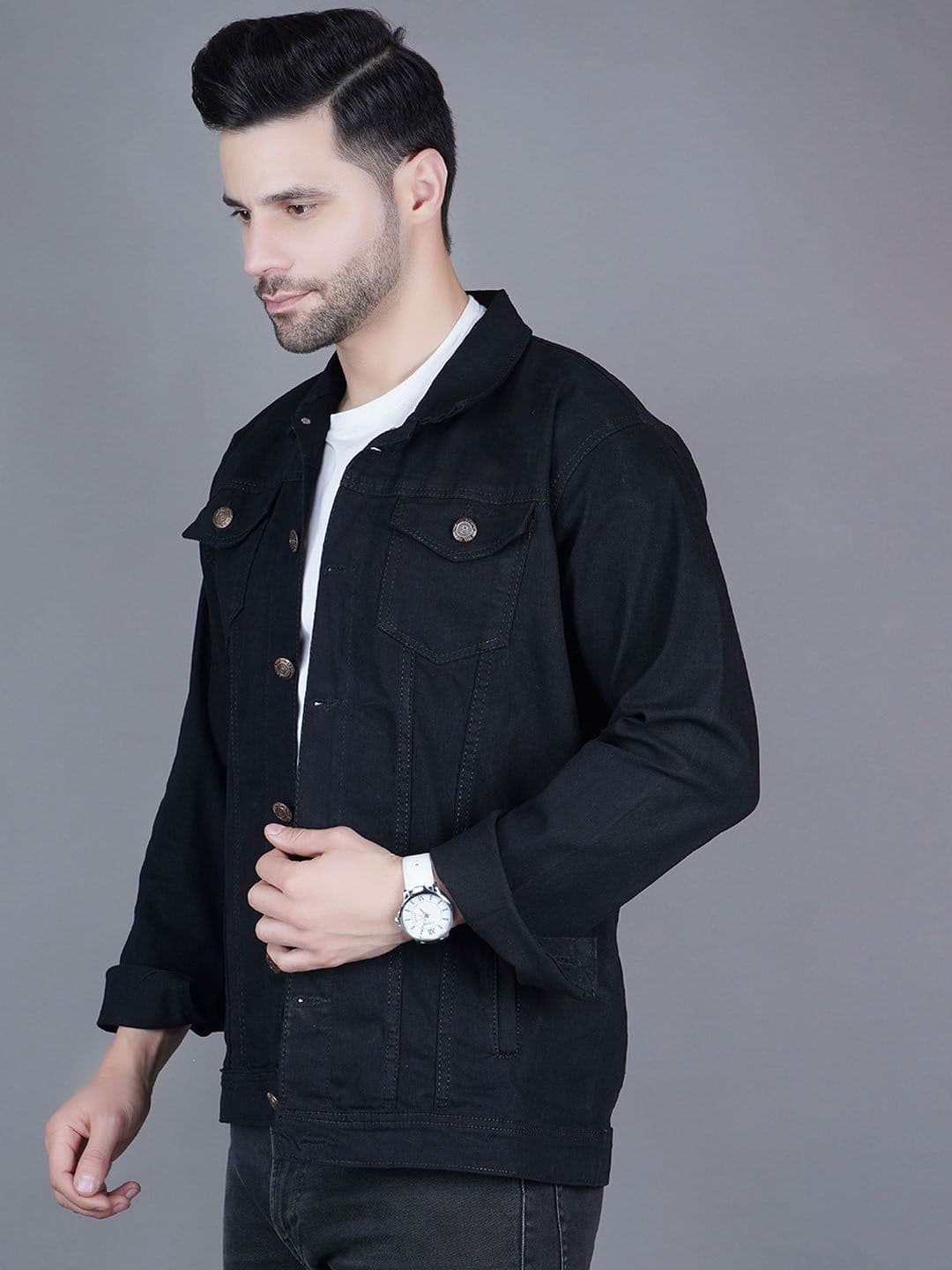 Moda Rapido Men Spread Collar Solid Denim Jacket - view 1