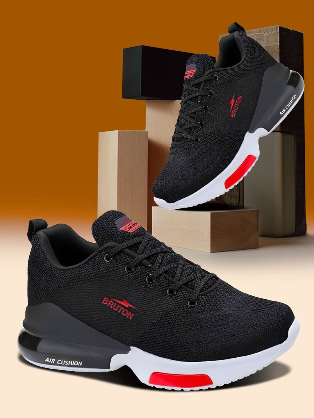 Bruton Men Mesh Lace-Ups Running Non-Marking Shoes - view 1