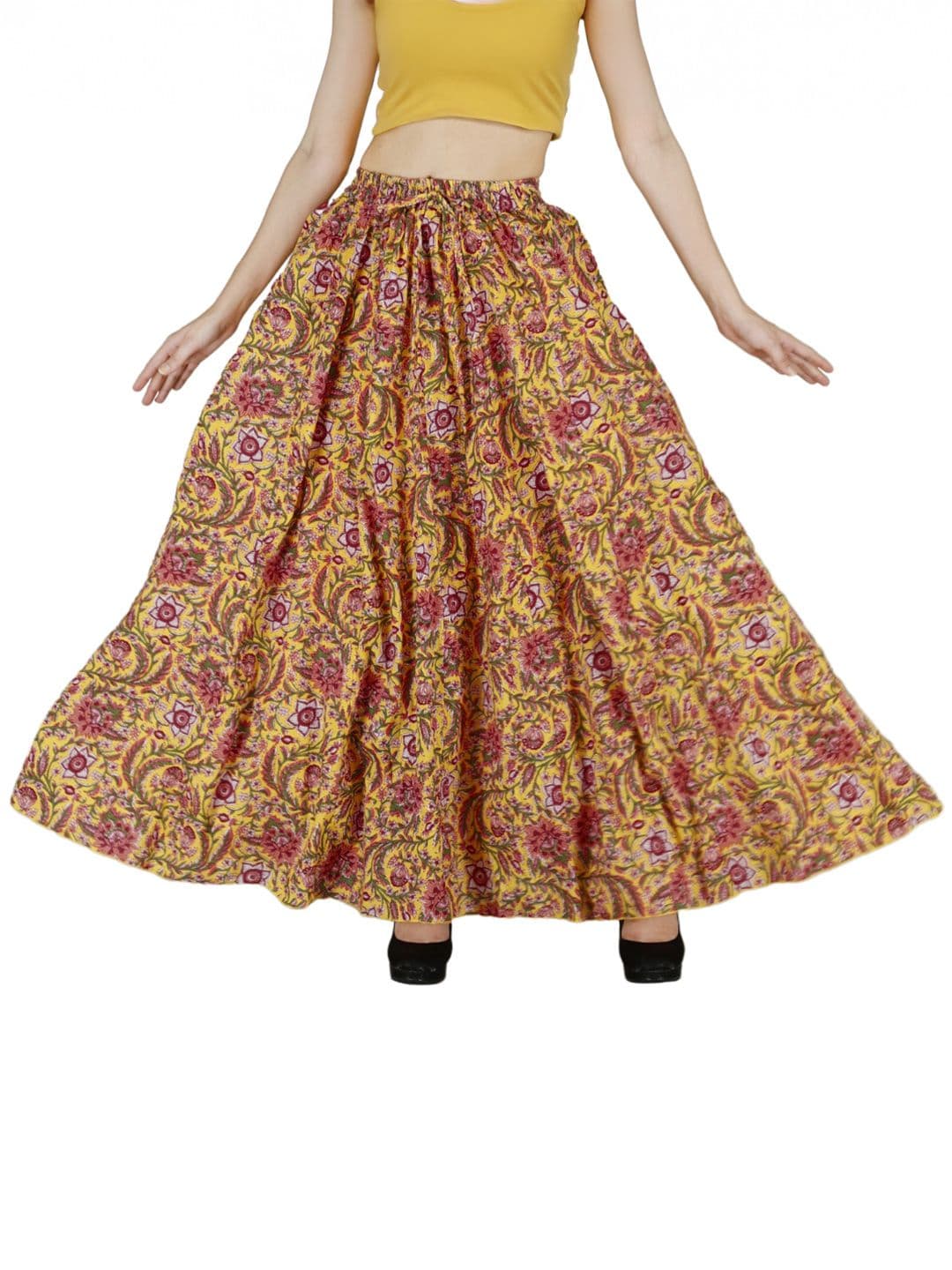 Sttoffa Women Yellow Color Printed Skirt - view 1