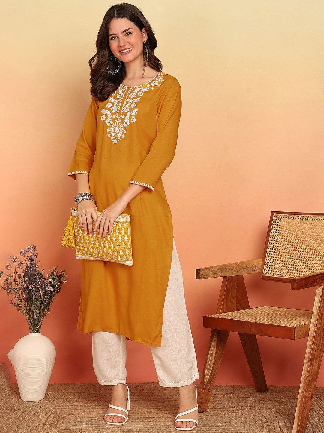GULMEHAK Women Solid Daily Straight Kurta - view 1