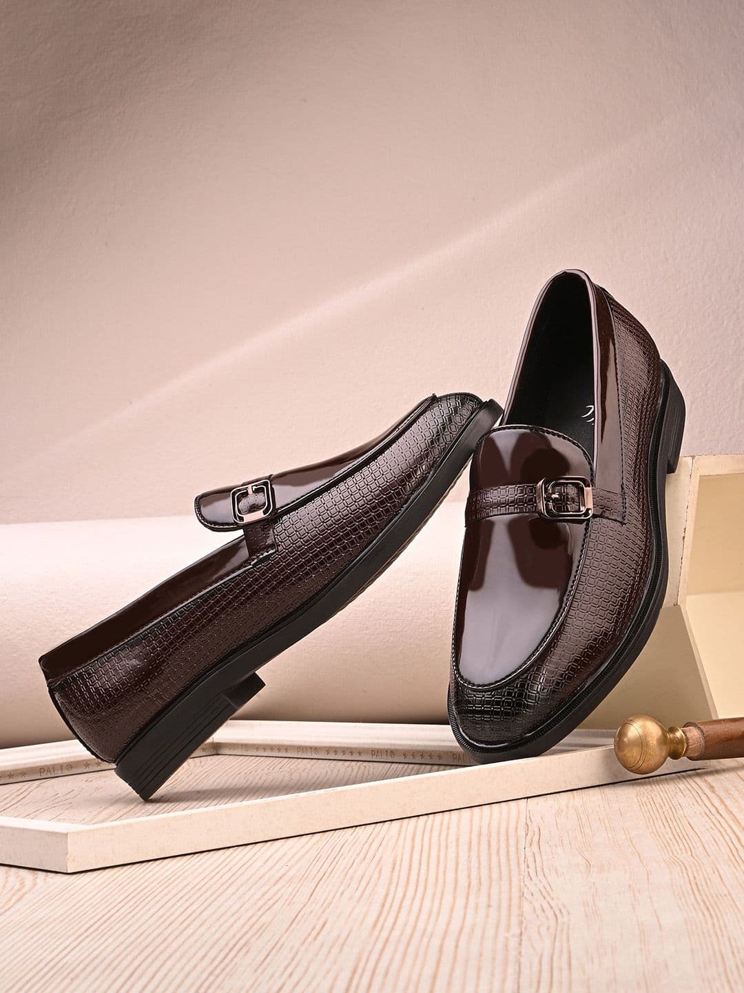 House of Pataudi Men Textured Formal Loafers - view 1