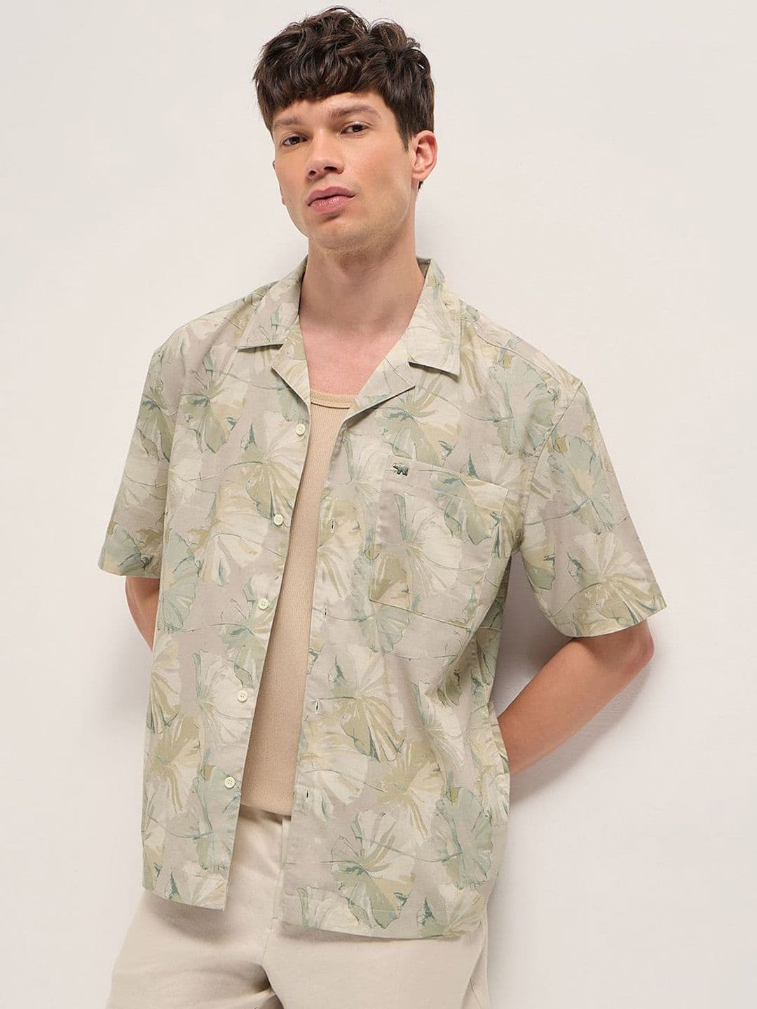 THE BEAR HOUSE Oversized Tropical Printed Casual Shirt - view 1