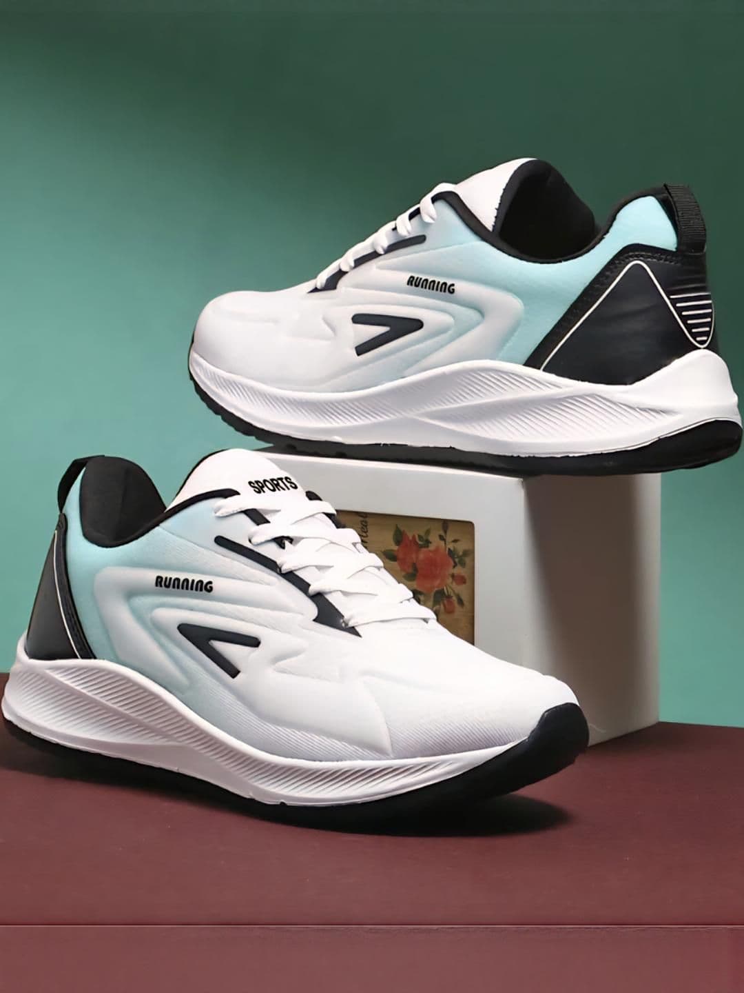 SZN Men Sea Green & White Mesh Sports Shoes - view 1