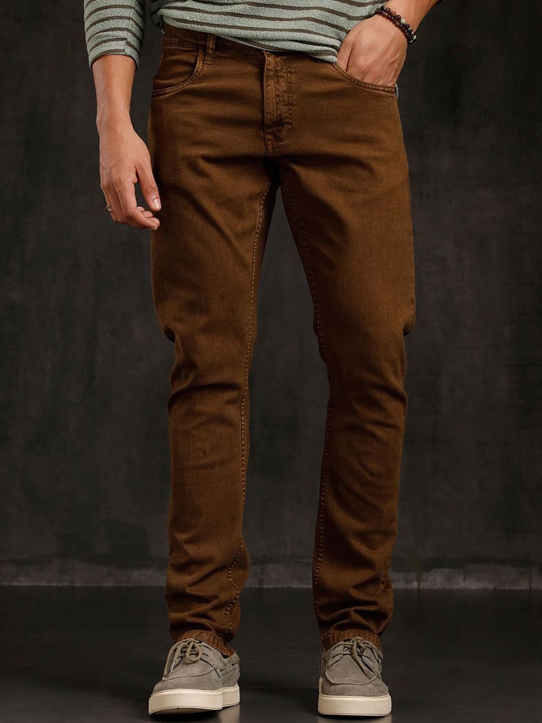WROGN Men Comfort Slim Fit Mid-Rise Light Fade Jeans - view 1