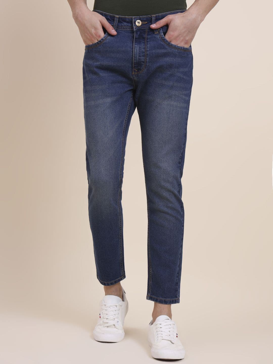 Greenfibre Men Slim Fit Mid-Rise Light Fade Jeans - view 1