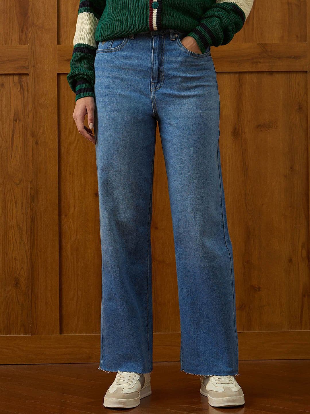 U.S. Polo Assn. Women Women Straight Fit High-Rise Light Fade Stretchable Jeans - view 1