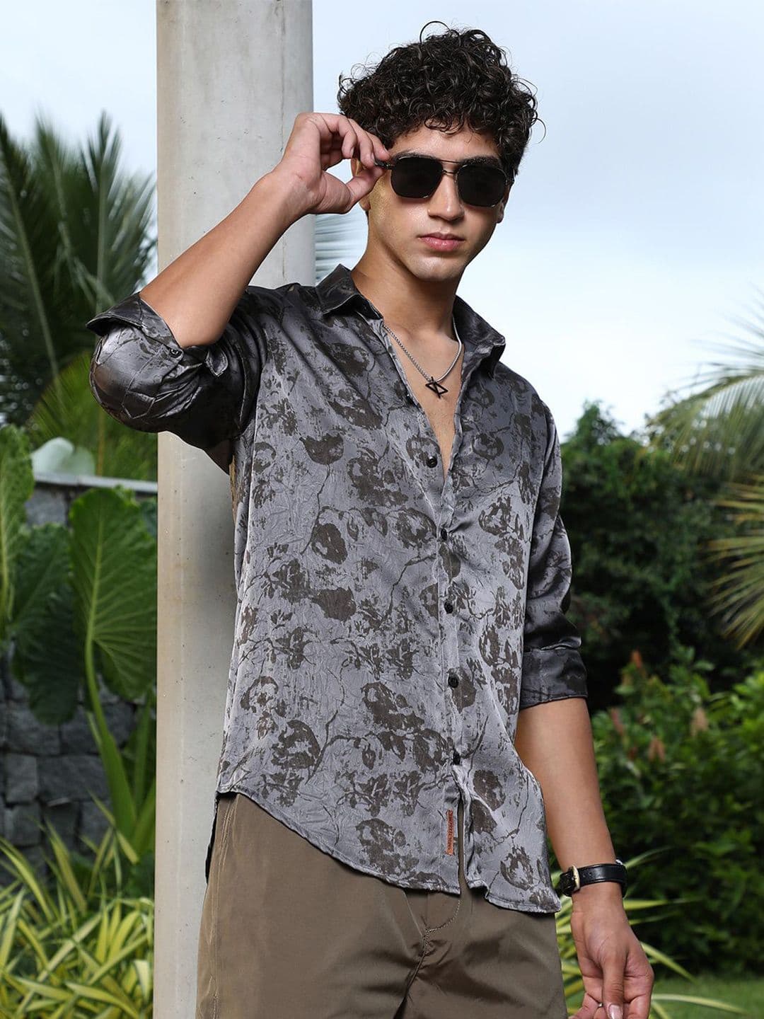 CAHOOT Men Classic Fit Floral Printed Spread Collar Cotton Casual Shirt - view 1