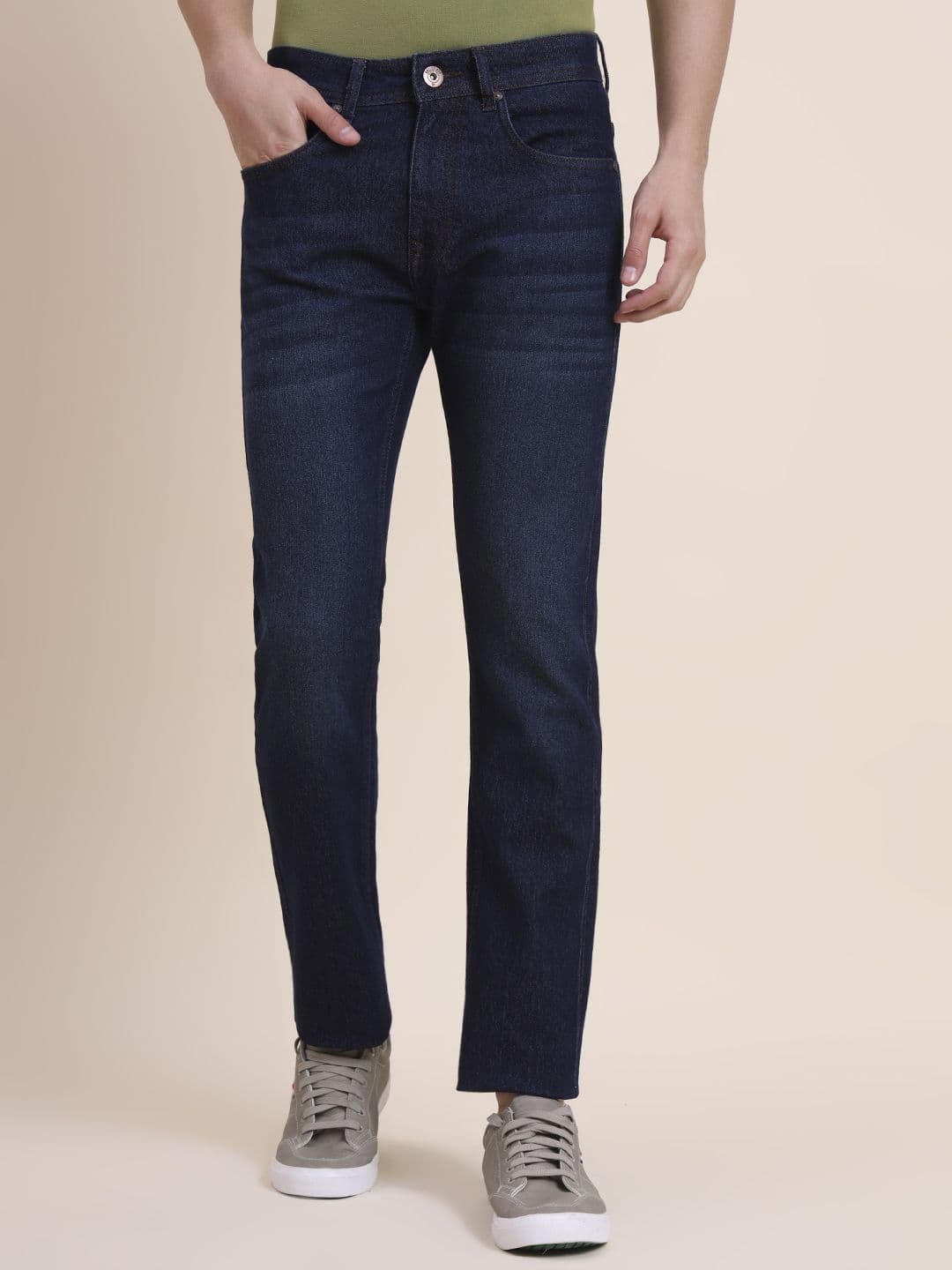 Greenfibre Men Slim Fit Mid-Rise Light Fade Denim Jeans - view 1